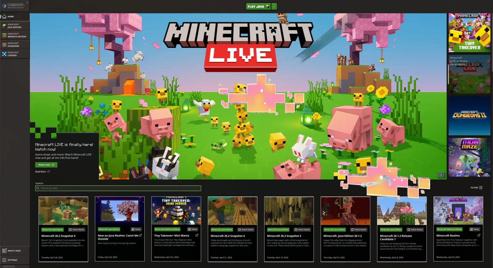 Minecraft bežiaci na Omarchy
